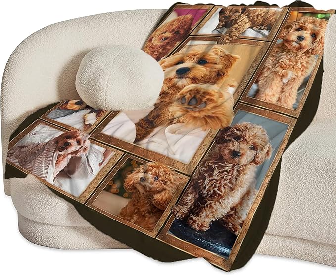 Poodle Blanket for Dog Lover Gifts Cute Poodle Throw Blanket for Girls Boys Women Man Plush Cozy Flannel Fleece Ultra Soft Fuzzy Blankets 50"X40"