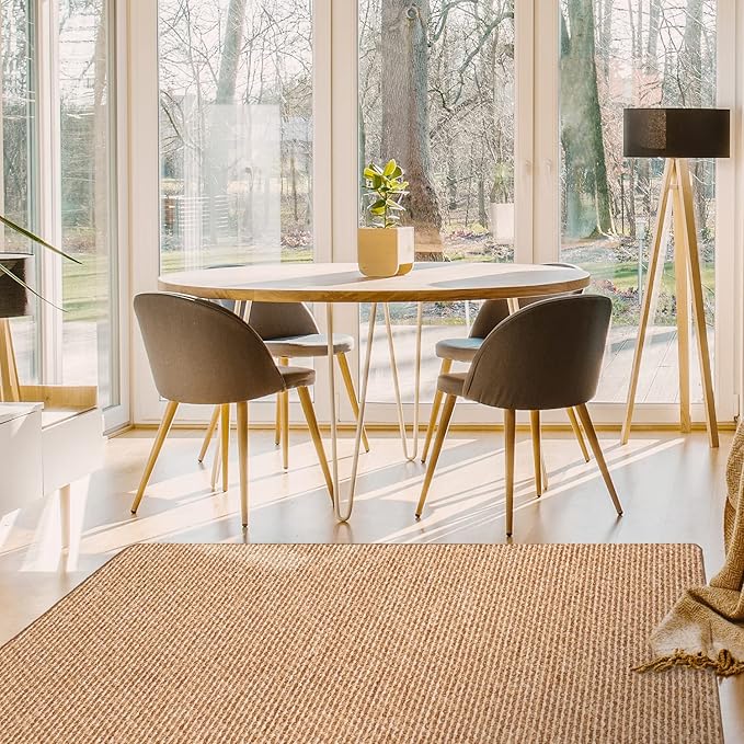 House, Home and More Skid-Resistant Carpet Indoor Area Rug Floor Mat - Praline Brown - 8 Ft X 8 Ft - Non Slip Rubber Backing, Stain Resistant, Dog Friendly, Living Room Bedroom Kitchen Entryway