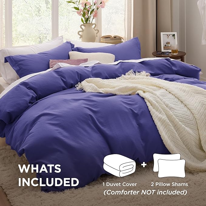 Bedsure Skipper Blue California King Duvet Cover - Prewashed Cotton-Like Polyester Extra Soft Bedding Set, Includes 1 Cal King Duvet Cover 104''x98'' with Zipper Closure & 2 Pillow Shams, No Comforter