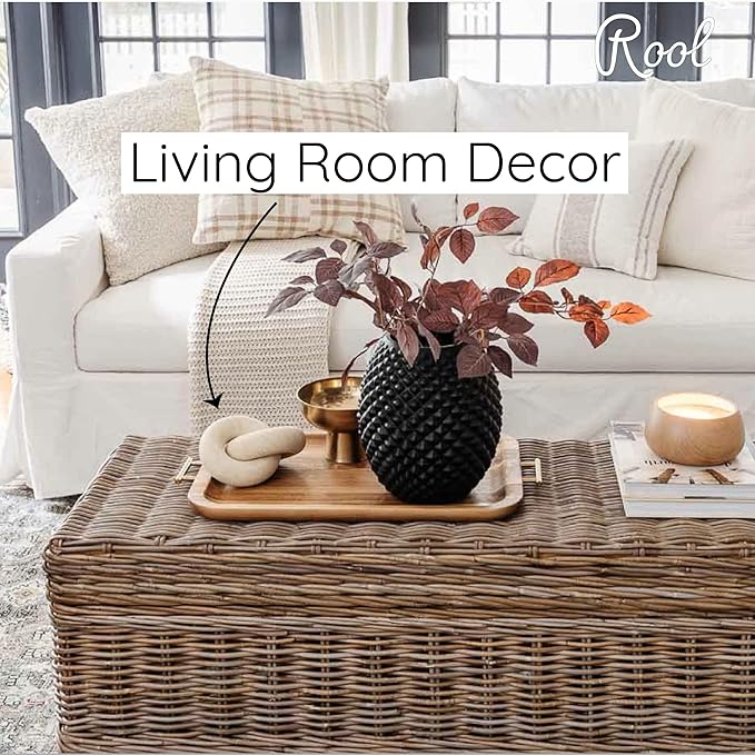 Rool Coffee Table Decor Book Shelf Decor Accents Home Decor Console Table Decorative Items Living Room Wood Knot Decor Chain Link Decorations Beige