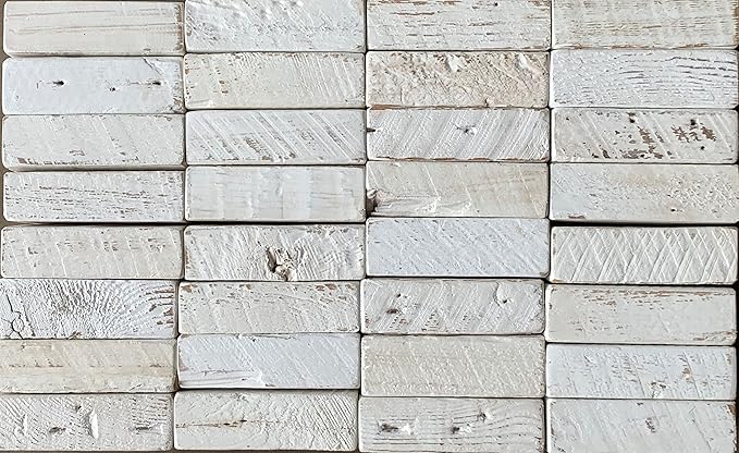 Urban Legacy Reclaimed Barnwood Planks | Floating Shelves for Wall w/Flush Mount Shelf Bracket Set Included | Set of 2 (White Wash, 30"x7"x 2")