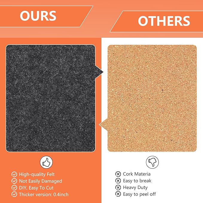 8 Packs Hexagon Felt Pin Board, 12" Bulletin Board with 30 Push Pins, Felt Board for Home Kitchen Office Decor, Self-Adhesive Corkboard Tiles for Walls School Message Photos Memos-Colorful