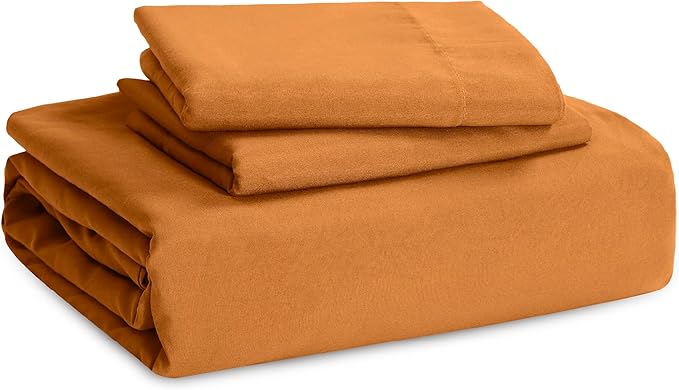 Bedsure Honey Ginger Duvet Cover Twin/Twin XL Size - 2 Pieces Prewashed Cotton-Like Extra Soft Bedding Set, Includes 1 Twin Duvet Cover 68x90 Inches with Zipper Closure & 1 Pillow Sham, No Comforter