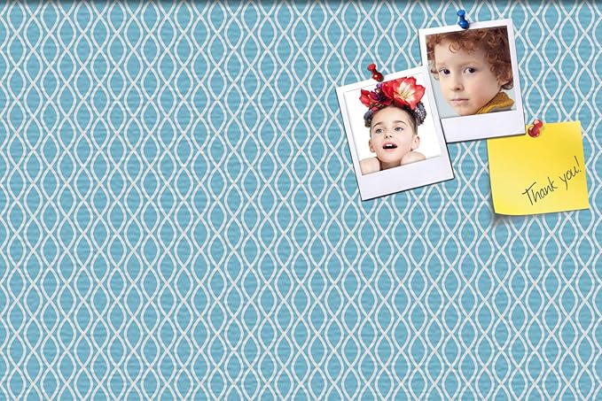 PinPix ArtToFrames 10x16 Custom Cork Bulletin Board Sky Blue Waves Poster Board Has a Fabric Style Canvas Finish, Framed in Satin Black (PinPix-245)