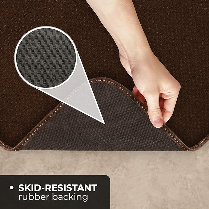 House, Home and More Skid-Resistant Carpet Indoor Area Rug Floor Mat - Chocolate Brown - 8 Ft X 10 Ft - Non Slip Rubber Backing, Stain Resistant, Dog Friendly, Living Room Bedroom Kitchen Entryway