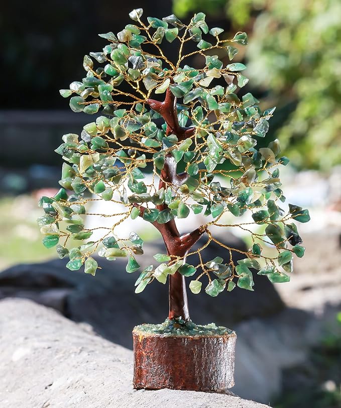 Green Aventurine Feng Shui Healing Crystals Tree of Life Gemstone Crystal Tree Bonsai for Spiritual Gifts Sage Green Home Decor for Women Birthday Gifts for Men House Warming Gifts