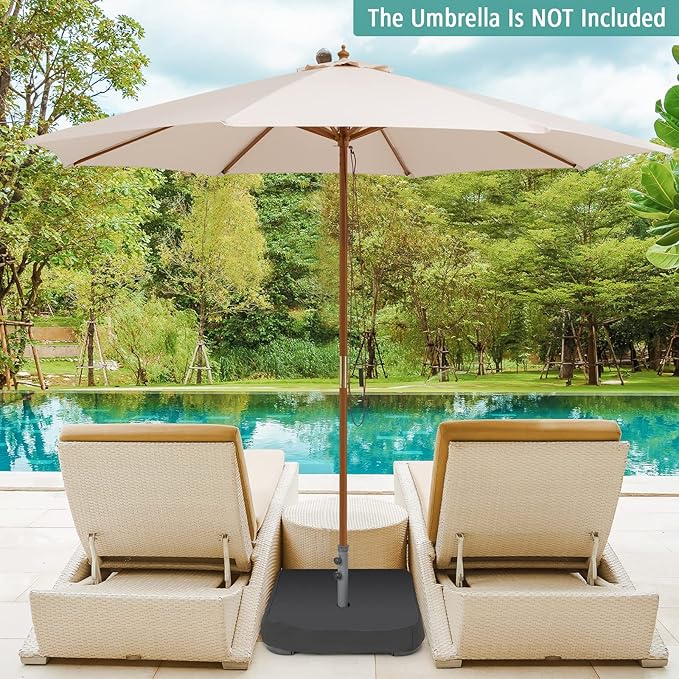 Tangkula Patio Umbrella Base, 220 lbs Heavy Duty Sand Filled Weighted Umbrella Stand with 2 Sandbags, All Weather Oxford Cover, for Poles up to 1.9 inches, for 15 ft Large Market Table Pool Umbrella