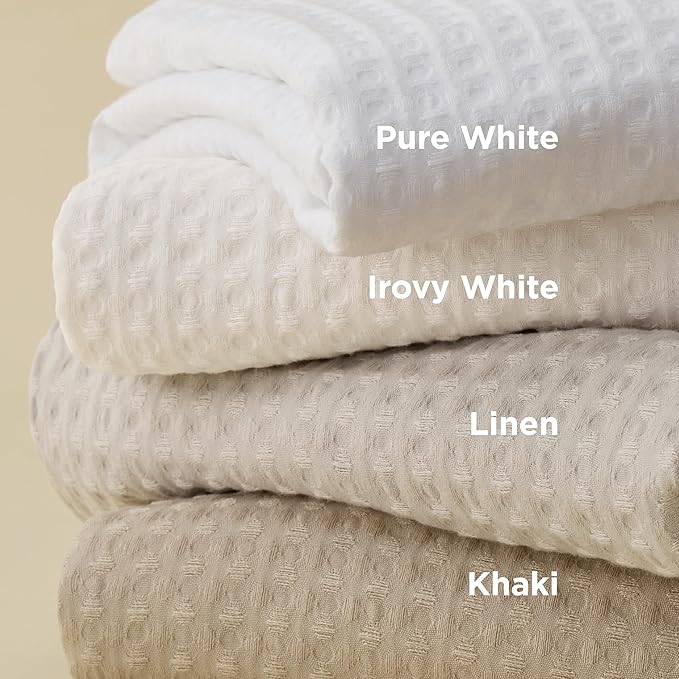 Bedsure Luxury Waffle Duvet Cover Queen Size - Textured Duvet Cover Set, Soft, Breathable Bedding Set (90"x90") with 2 Pillow Shams for All Season, Irovy White, Comforter Not Included