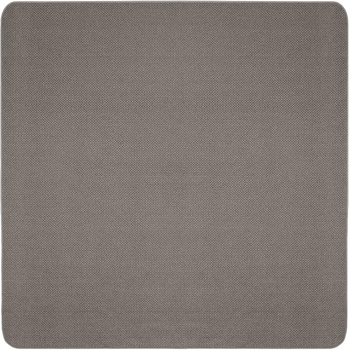 House, Home and More Skid-Resistant Carpet Indoor Area Rug Floor Mat - Gray - 5 Ft X 5 Ft - Non Slip Rubber Backing, Stain Resistant, Dog Friendly, Living Room Bedroom Kitchen Entryway