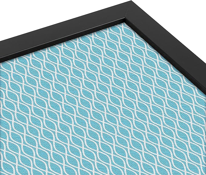 PinPix ArtToFrames 14x22 Custom Cork Bulletin Board Sky Blue Waves Poster Board Has a Fabric Style Canvas Finish, Framed in Satin Black (PinPix-245)